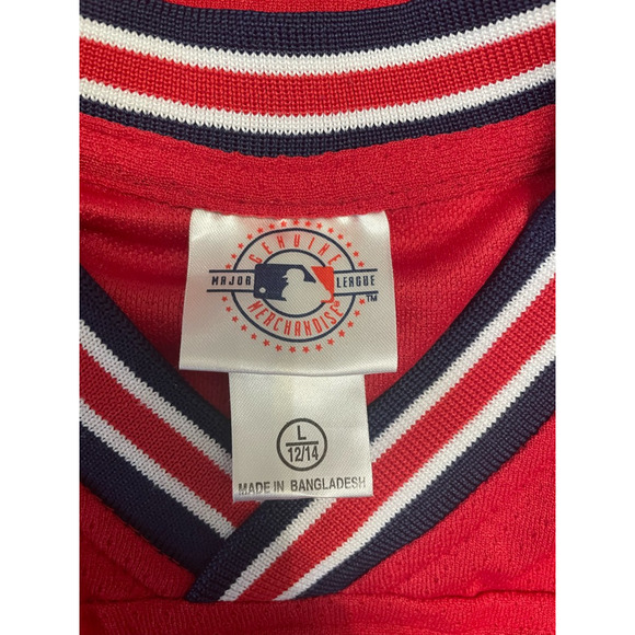 Major League St. Louis Cardinals Baseball Jersey V-Neck 3/4 Sleeves Red Boys L - Picture 7 of 8